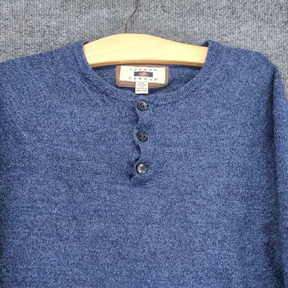 Joseph Abboud Merino Wool Blend Sweater Women Size XXL Blue 1/4 Button Henley - Picture 7 of 11